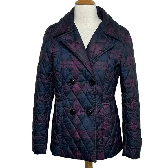 Covington Jackets & Blazers - Covington S blue‎ & purple quilted plain double breasted jacket with pockets